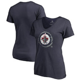 NHL Winnipeg Jets Women's Splatter Logo V-Neck T-Shirt