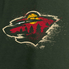 NHL Minnesota Wild Women's Splatter Logo V-Neck Long Sleeve T-Shirt