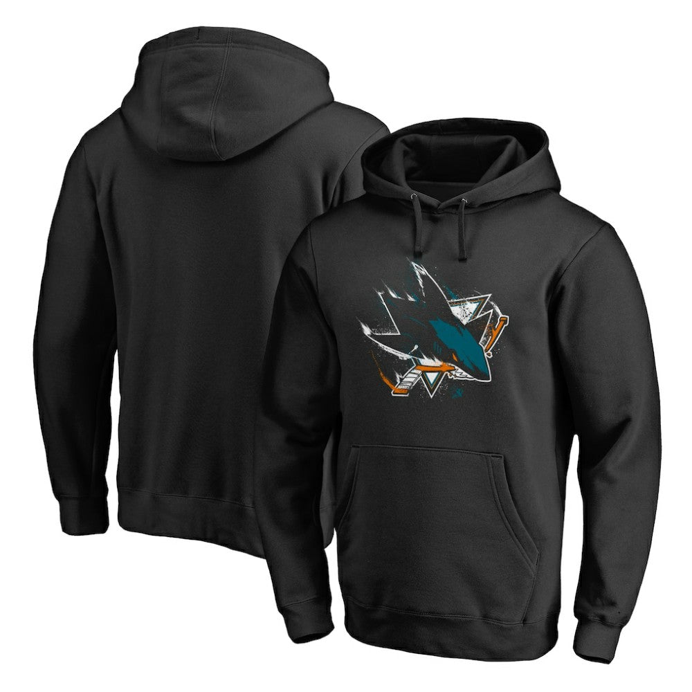 NHL San Jose Sharks Splatter Logo Pullover Hoodie