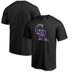 Black Colorado Rockies Splatter Logo T-Shirt