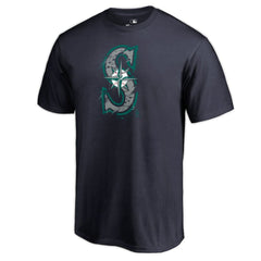 Navy Seattle Mariners Splatter Logo T-Shirt