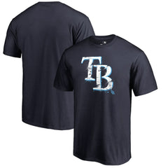 Navy Tampa Bay Rays Splatter Logo T-Shirt