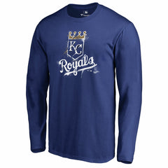 Royal Kansas City Royals Splatter Logo Long Sleeve T-Shirt