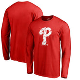 Red Philadelphia Phillies Splatter Logo Long Sleeve T-Shirt