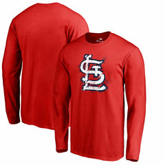 Red St. Louis Cardinals Splatter Logo Long Sleeve T-Shirt