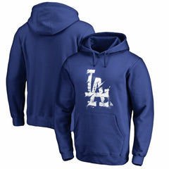 Royal Los Angeles Dodgers Splatter Logo Pullover Hoodie