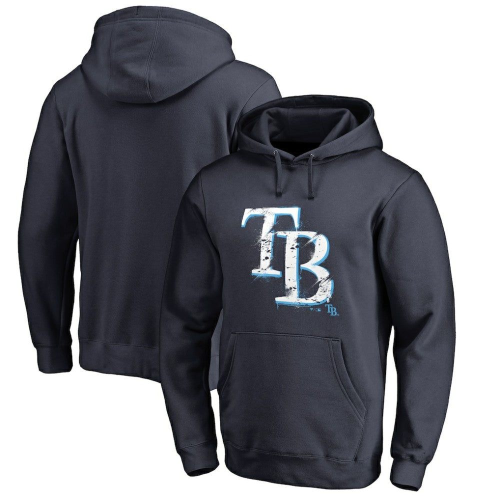 Navy Tampa Bay Rays Splatter Logo Pullover Hoodie