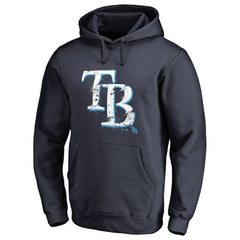 Navy Tampa Bay Rays Splatter Logo Pullover Hoodie