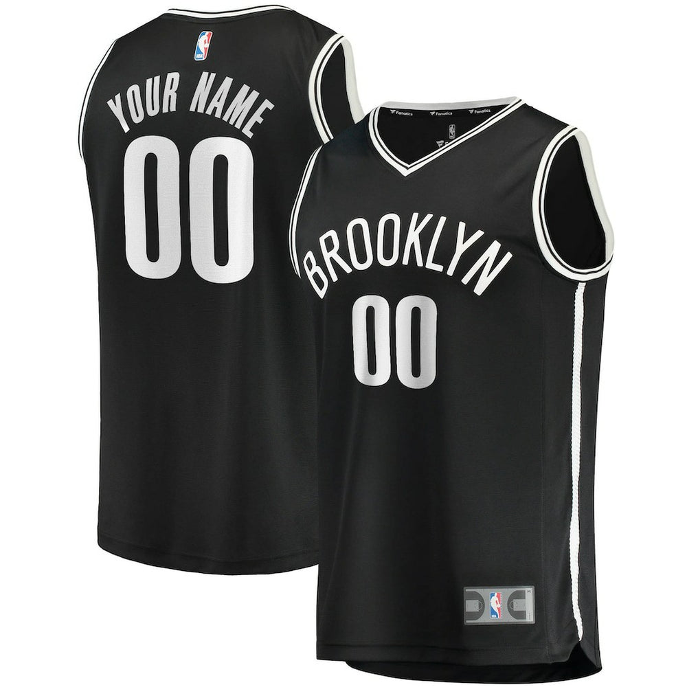 Fanatics Brooklyn Nets Fast Break Custom Replica Jersey Black