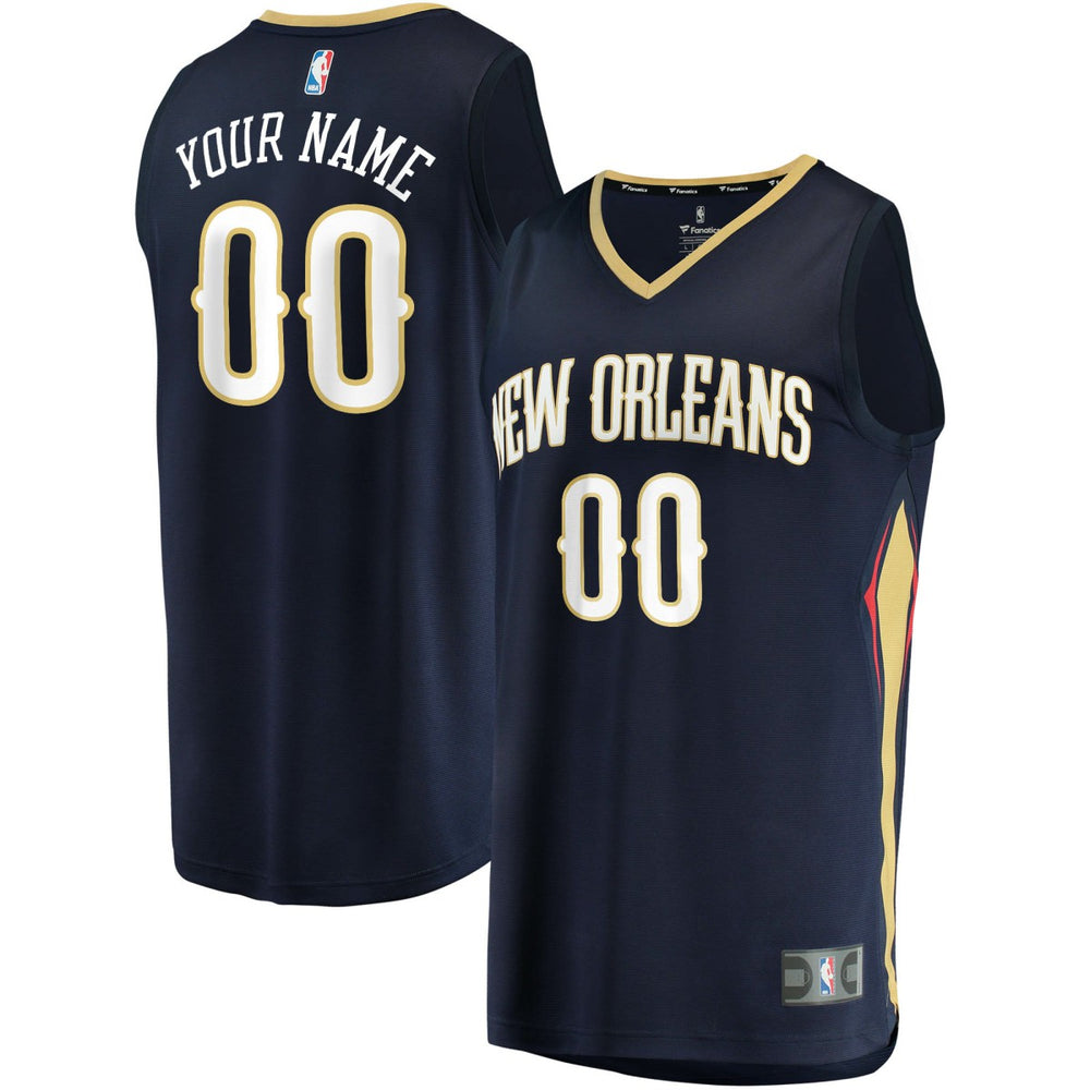 Fanatics New Orleans Pelicans Fast Break Custom Replica Jersey Navy
