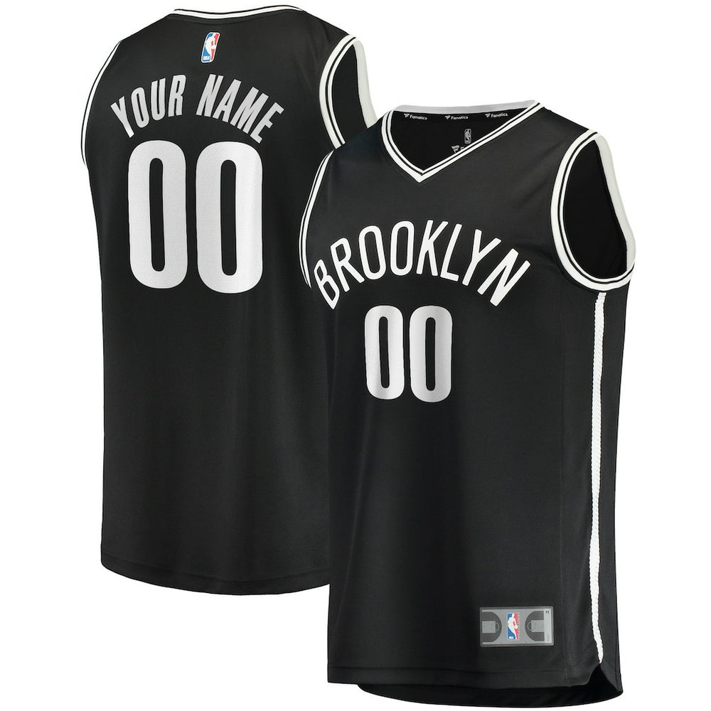 Fanatics Brooklyn Nets Youth Fast Break Custom Replica Jersey Black