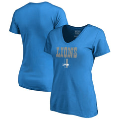Women's Vintage Team Lockup V-Neck T-Shirt - Detroit Lions T-shirts
