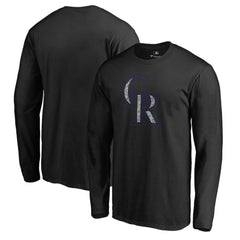 Black Colorado Rockies Static Logo Long Sleeve T-Shirt