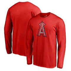 Red Los Angeles Angels Static Logo Long Sleeve T-Shirt