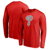 Red Philadelphia Phillies Static Logo Long Sleeve T-Shirt