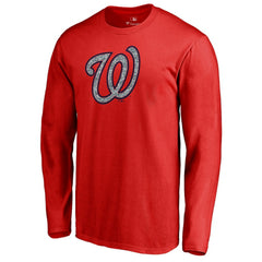 Red Washington Nationals Static Logo Long Sleeve T-Shirt
