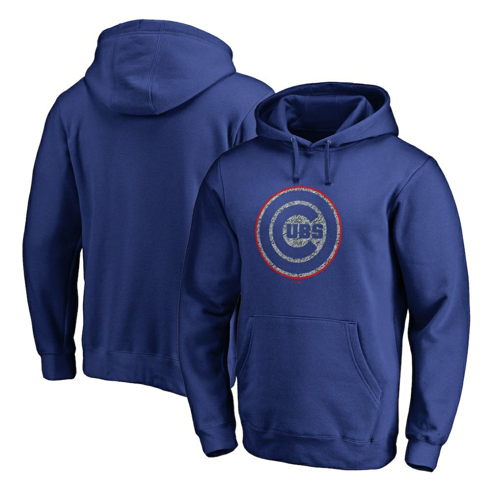 Royal Chicago Cubs Static Logo Pullover Hoodie