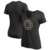NHL Boston Bruins Women's Static Logo V-Neck T-Shirt