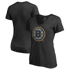 NHL Boston Bruins Women's Static Logo V-Neck T-Shirt