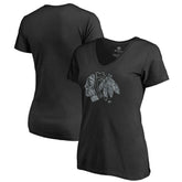 NHL Chicago Blackhawks Women's Static Logo V-Neck T-Shirt