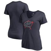 NHL Columbus Blue Jackets Women's Static Logo V-Neck T-Shirt