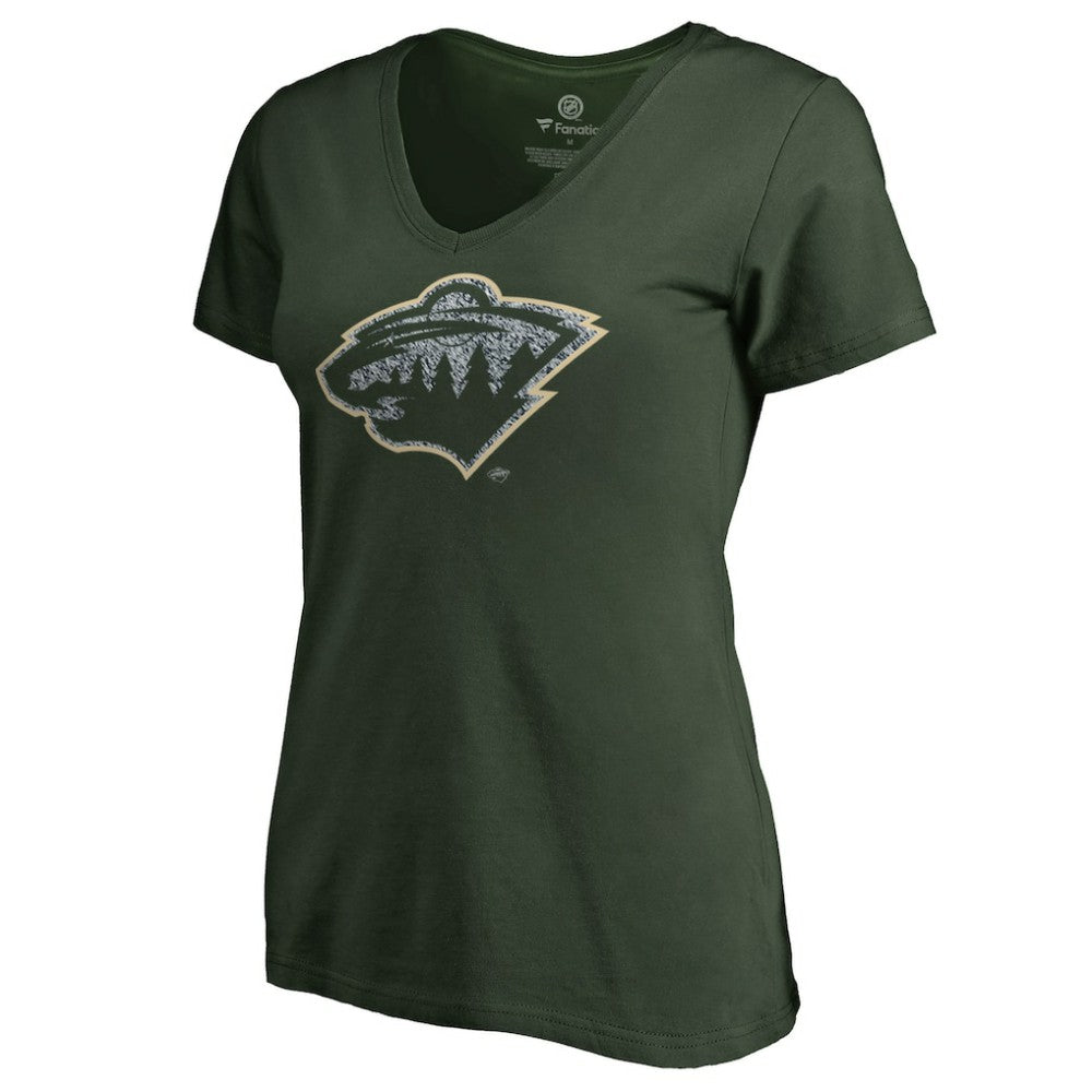 NHL Minnesota Wild Women's Static Logo V-Neck T-Shirt