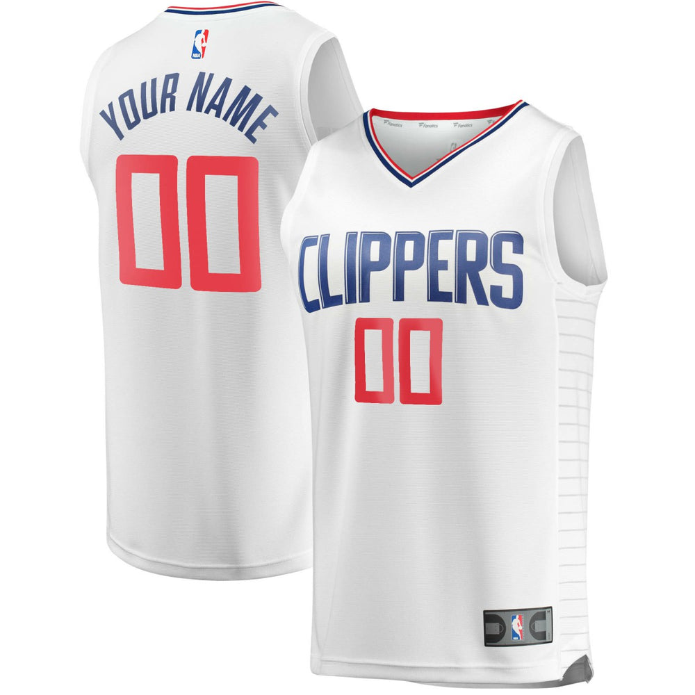 Fanatics LA Clippers Youth Fast Break Custom Replica Jersey White