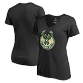 Milwaukee Bucks Women's Primary Logo V-Neck T-Shirt