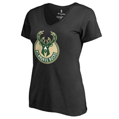 Milwaukee Bucks Women's Primary Logo V-Neck T-Shirt