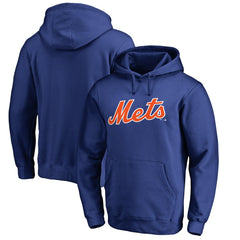 Royal New York Mets Official Wordmark Fitted Pullover Hoodie