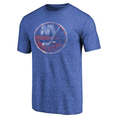 NHL New York Islanders Throwback Vintage Logo Tri-Blend T-Shirt