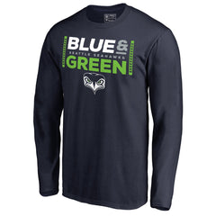 Alternate Team Logo Gear Blue & Green Long Sleeve T-Shirt - Seattle Seahawks T-shirts