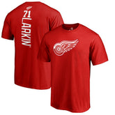 NHL Dylan Larkin Detroit Red Wings Team Logo Backer Name & Number T-Shirt