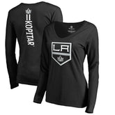 NHL Anze Kopitar Los Angeles Kings Women's Backer Name & Number Slim Fit Long Sleeve V-Neck T-Shirt