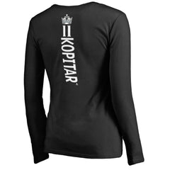 NHL Anze Kopitar Los Angeles Kings Women's Backer Name & Number Slim Fit Long Sleeve V-Neck T-Shirt
