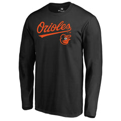 Black Baltimore Orioles Team Lockup Long Sleeve T-Shirt