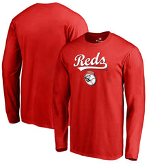 Red Cincinnati Reds Team Lockup Long Sleeve T-Shirt