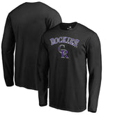 Black Colorado Rockies Team Lockup Long Sleeve T-Shirt