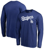 Royal Los Angeles Dodgers Team Lockup Long Sleeve T-Shirt