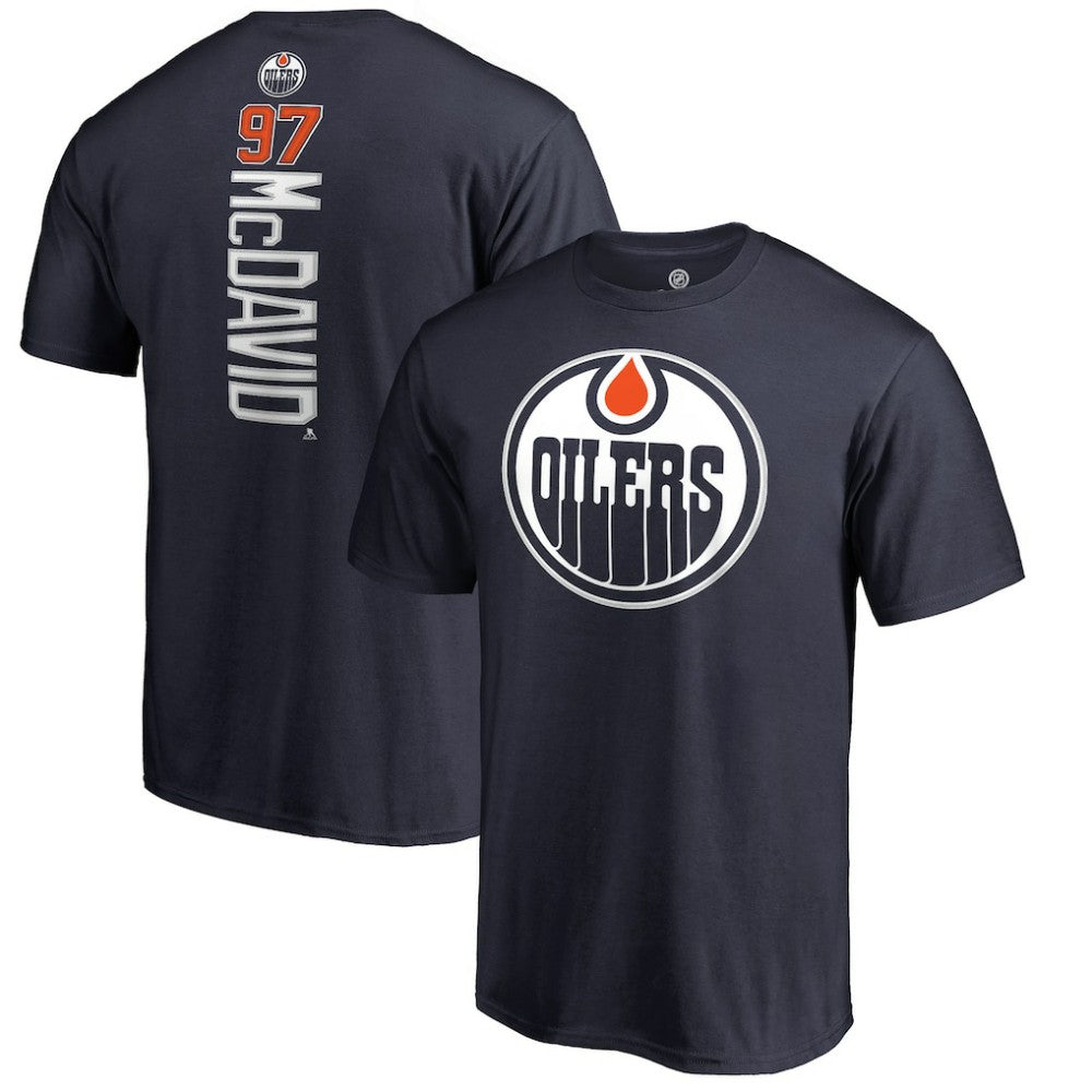 NHL Connor McDavid Edmonton Oilers Backer Name & Number T-Shirt