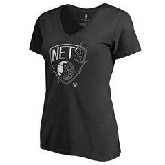 Brooklyn Nets Women's X-Ray Slim Fit V-Neck T-Shirt