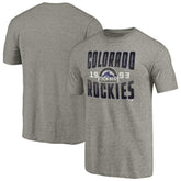 Gray Colorado Rockies Cooperstown Collection Antique Stack Tri-Blend T-Shirt