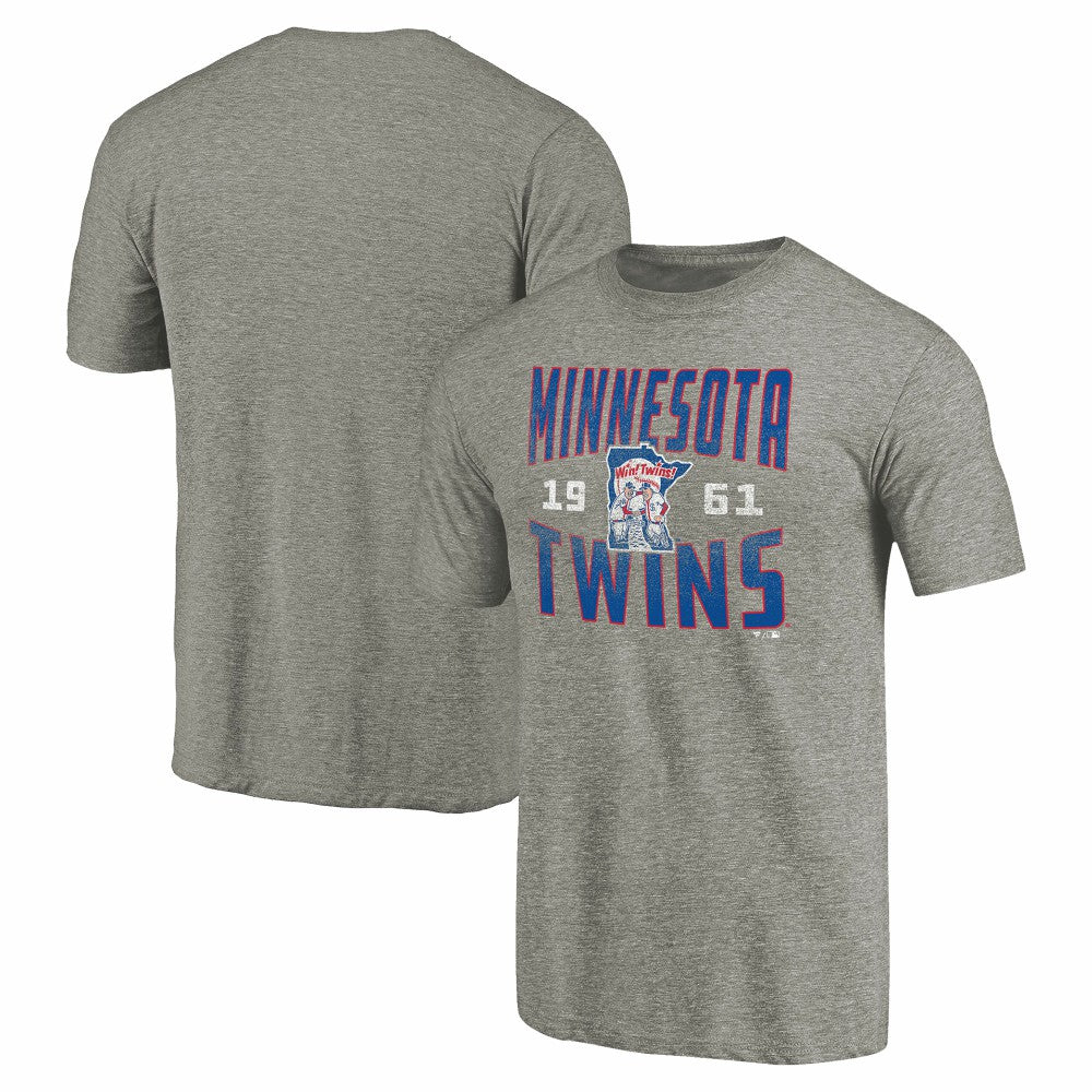 Gray Minnesota Twins Cooperstown Collection Antique Stack Tri-Blend T-Shirt
