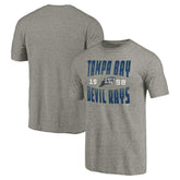 Gray Tampa Bay Rays Cooperstown Collection Antique Stack Tri-Blend T-Shirt