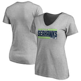 Women's Iconic Collection On Side Stripe V-Neck T-Shirt - Seattle Seahawks T-shirts