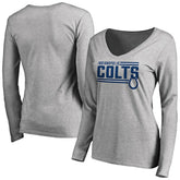 Women's Iconic Collection On Side Stripe Long Sleeve V-Neck T-Shirt - Indianapolis Colts T-shirts