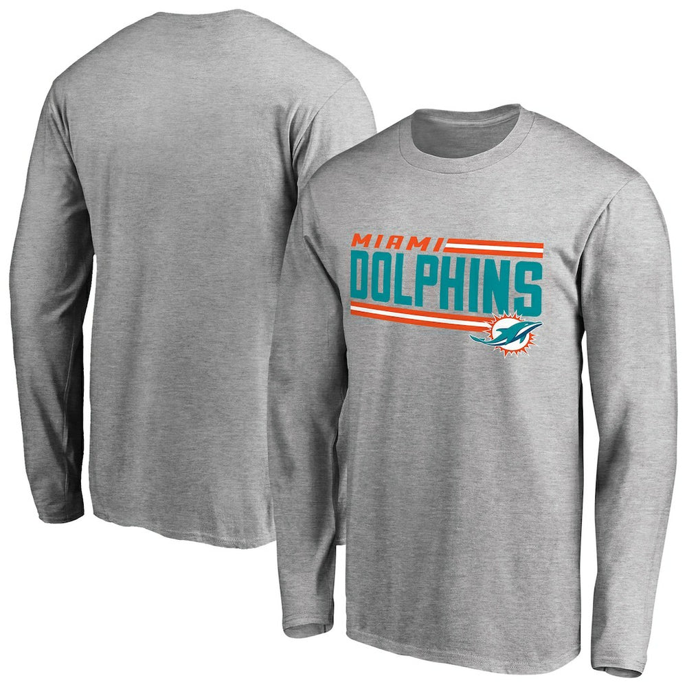 Iconic Collection On Side Stripe Long Sleeve T-Shirt - Miami Dolphins T-shirts