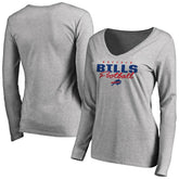 Women's Iconic Collection Script Assist Long Sleeve V-Neck T-Shirt - Buffalo Bills T-shirts