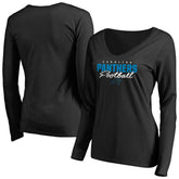 Women's Iconic Collection Script Assist Long Sleeve V-Neck T-Shirt - Carolina Panthers T-shirts