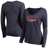 Women's Iconic Collection Script Assist Long Sleeve V-Neck T-Shirt - New England Patriots T-shirts